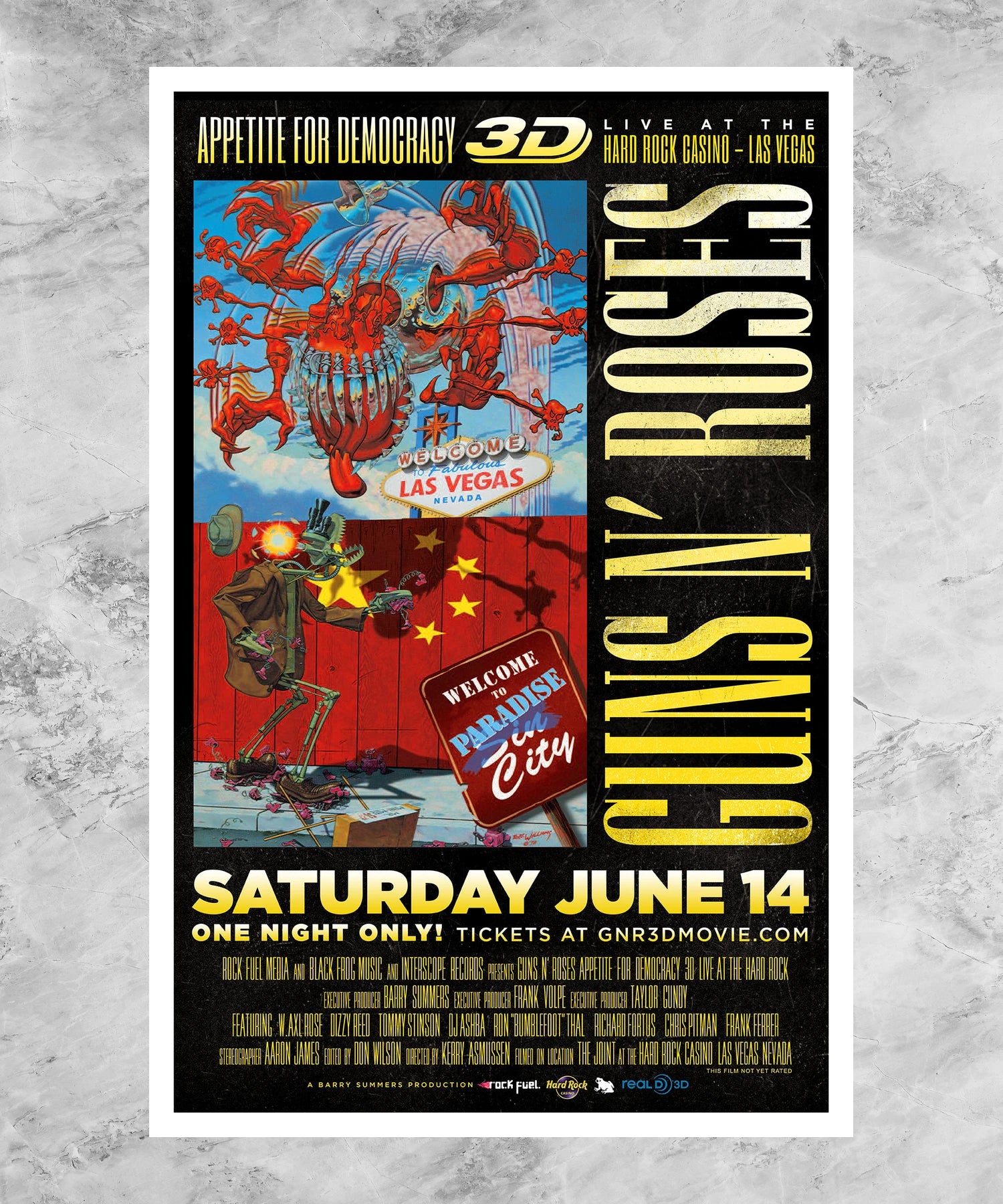 Guns N' Roses Appetite for Democracy 3D Live at Hard Rock Las Vegas Poster