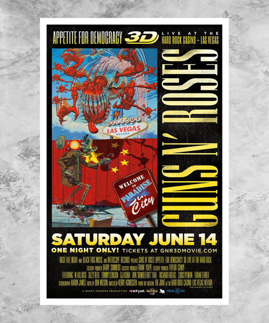 Guns N' Roses Appetite for Democracy 3D Live at Hard Rock Las Vegas Poster